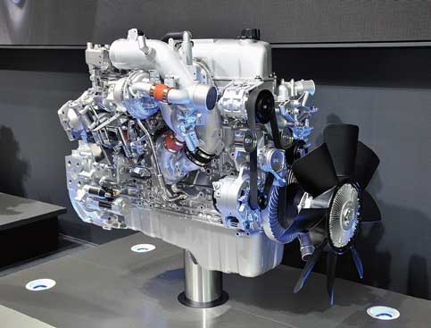 東京モーターショーに展示されていた7.8リッター１カム4バルブ6気筒の「6NX1-TCS型」エンジン...ザ・トラック