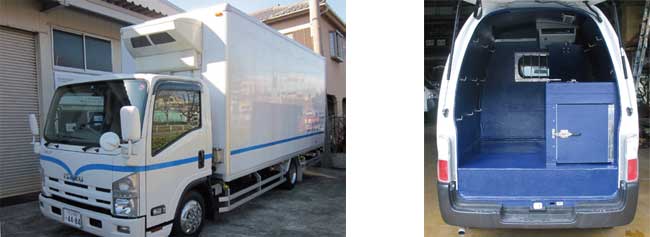 美術品運搬車用空調装置（左） 野良犬運搬車用空調装置（右）...ザ・トラック