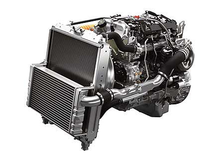 燃費性能を追求した総排気量2,998㏄の4P10型エンジン（直4インタークーラーターボ）...ザ・トラック