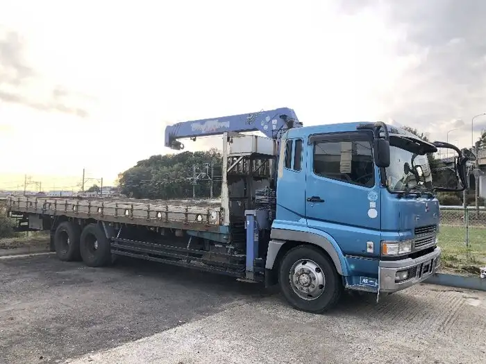 三菱 スーパーグレート 大型 クレーン付 床鉄板 4段 の中古トラック【車両No.95558】