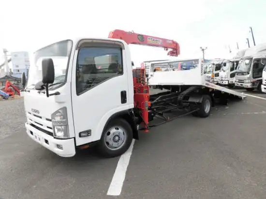 いすゞ エルフ 小型 車両重機運搬 3段クレーン ラジコン の中古トラック【車両No.96285】