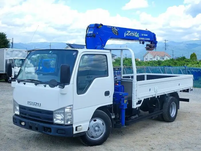 いすゞ エルフ 小型 クレーン付 床鉄板 4段 の中古トラック【車両No.110679】