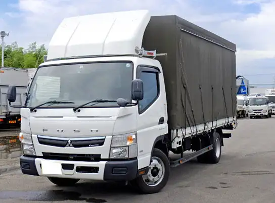 三菱 キャンター 小型 平ボディ 幌 床鉄板 の中古トラック【車両No.111776】