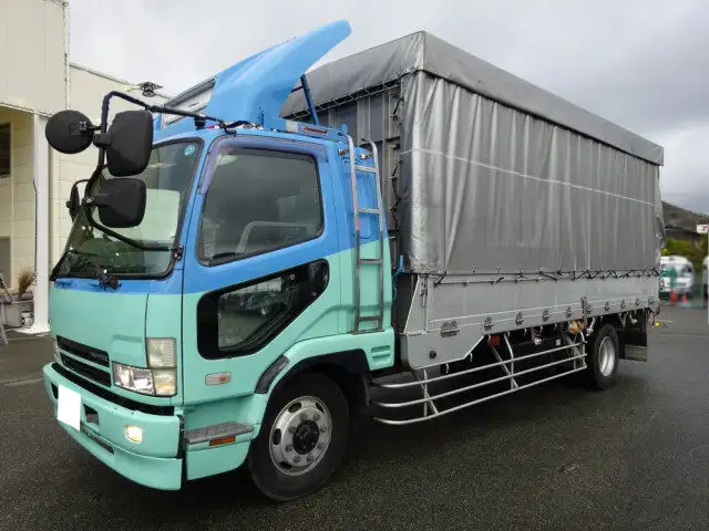 三菱 ファイター 中型/増トン 平ボディ 幌 アルミブロック の中古トラック【車両No.112350】