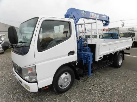 三菱 キャンター 小型 クレーン付 床鉄板 3段 の中古トラック【車両No.113600】