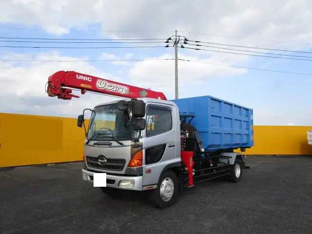 日野 レンジャー 中型/増トン アームロール クレーン付き コンテナ付き の中古トラック【車両No.114857】