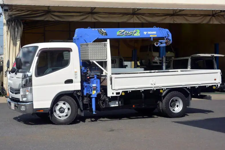 三菱 キャンター 小型 クレーン付 床鉄板 4段 の中古トラック【車両No.115407】