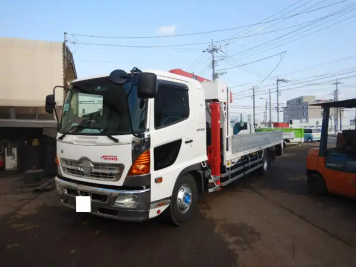 日野 レンジャー 中型/増トン 車両重機運搬 4段クレーン フックイン の中古トラック【車両No.120900】