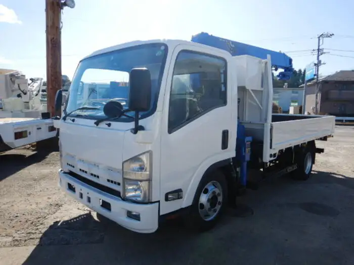 いすゞ エルフ 小型 クレーン付 床鉄板 4段 の中古トラック【車両No.121747】