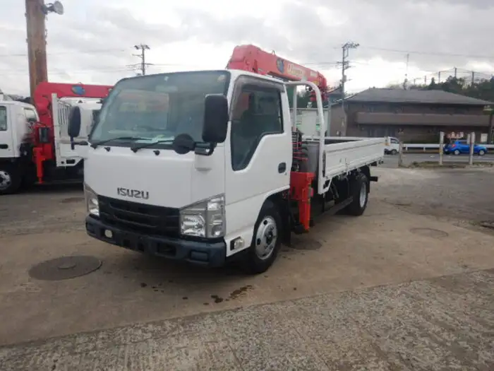 いすゞ エルフ 小型 クレーン付 床鉄板 4段 の中古トラック【車両No.122125】