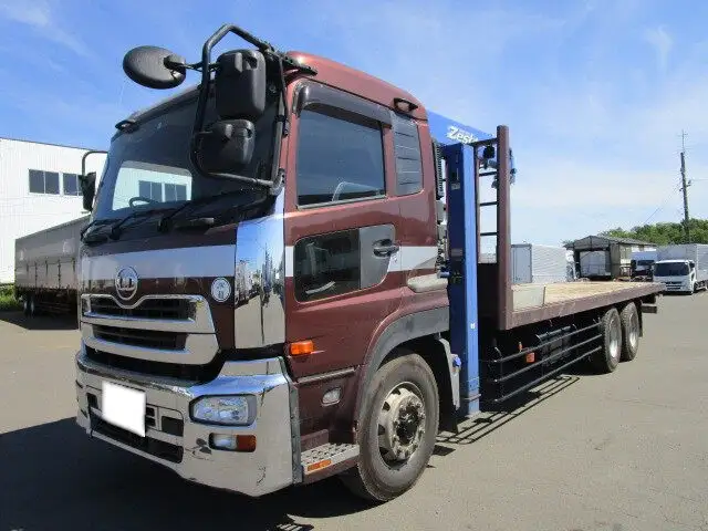 日産UD クオン 大型 車両重機運搬 4段クレーン フックイン の中古トラック【車両No.122337】