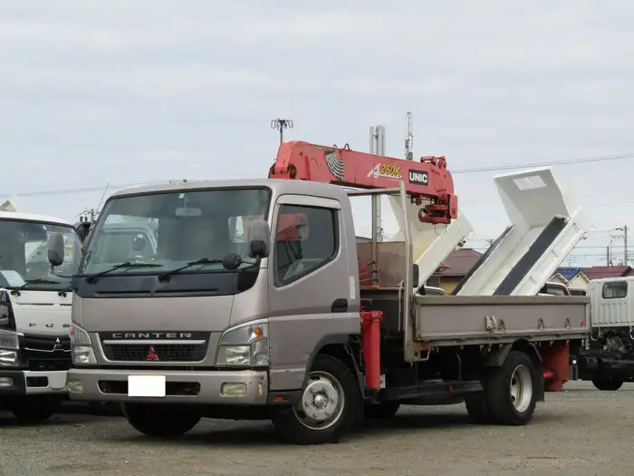 三菱 キャンター 小型 クレーン付 床鉄板 5段 の中古トラック【車両No.122974】