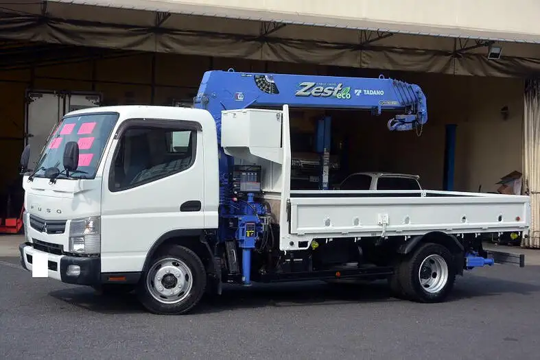 三菱 キャンター 小型 クレーン付 床鉄板 5段 の中古トラック【車両No.123083】