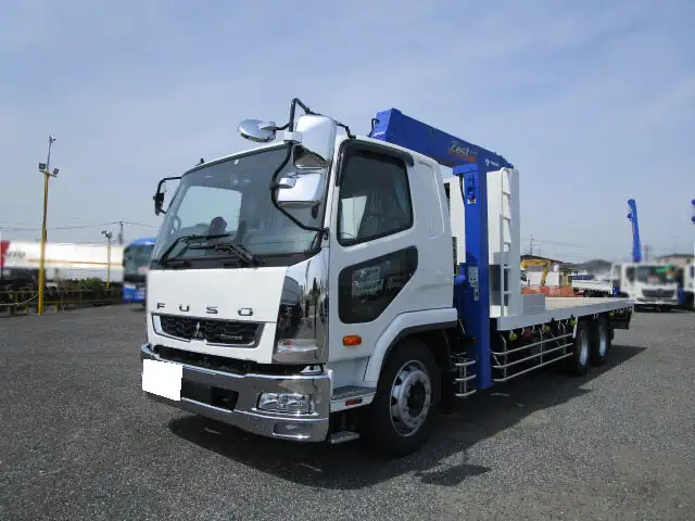 三菱 ファイター 中型/増トン 車両重機運搬 4段クレーン ウインチ の中古トラック【車両No.124477】