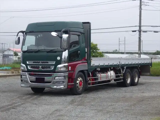 三菱 スーパーグレート 大型 平ボディ ハイルーフ ベッド の中古トラック【車両No.127024】