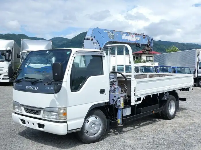 いすゞ エルフ 小型 クレーン付 床鉄板 4段 の中古トラック【車両No.127509】