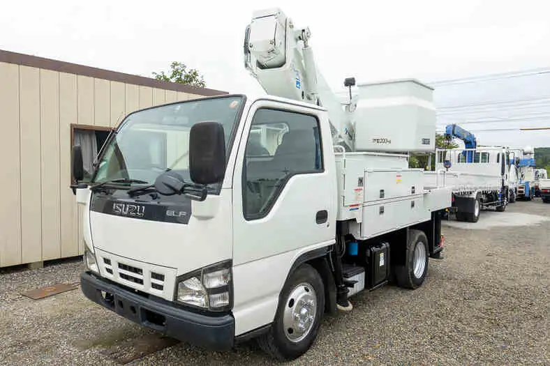 いすゞ エルフ 小型 高所・建柱車 高所作業車 電工仕様 の中古トラック【車両No.128541】
