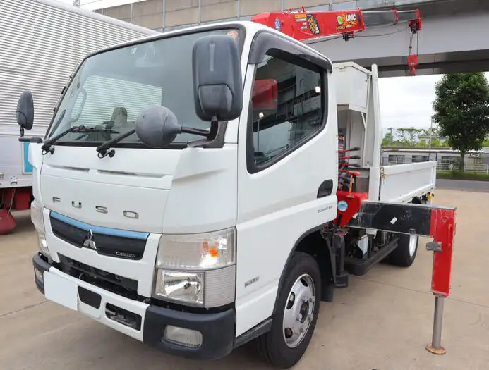 三菱 キャンター 小型 クレーン付 床鉄板 3段 の中古トラック【車両No.128418】