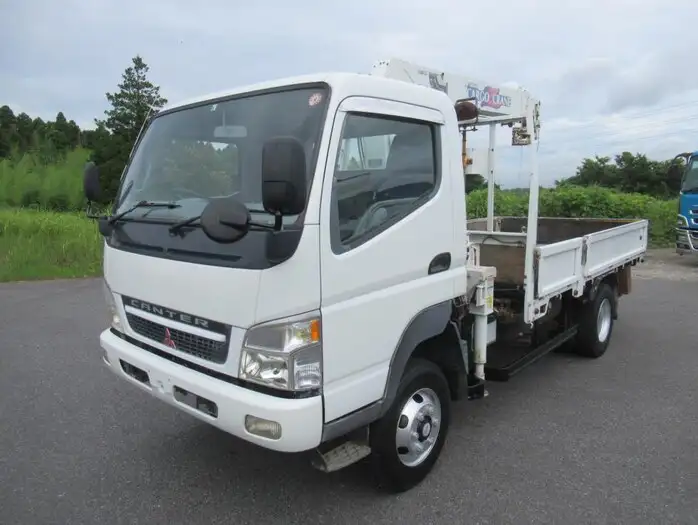 三菱 キャンター 小型 クレーン付 床鉄板 3段 の中古トラック【車両No.129407】