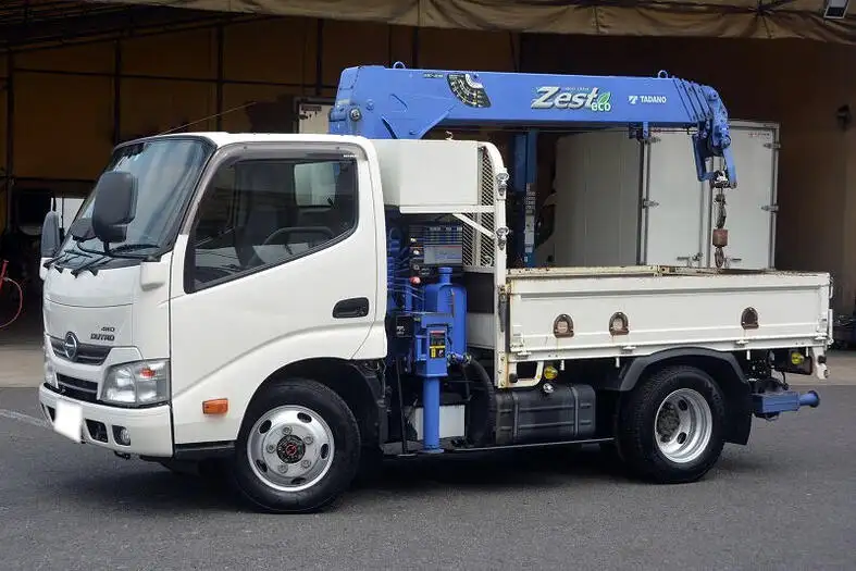 日野 デュトロ 小型 クレーン付 床鉄板 4段 の中古トラック【車両No.129915】