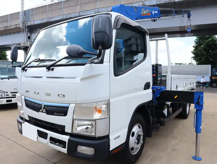 三菱 キャンター 小型 クレーン付 床鉄板 4段 の中古トラック【車両No.130176】