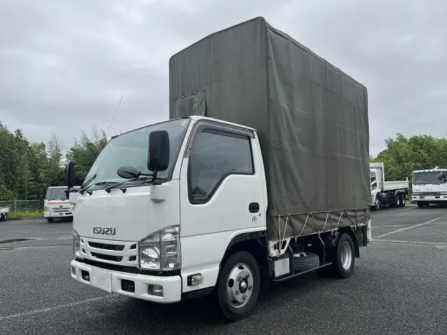 いすゞ エルフ 小型 平ボディ 幌 パワーゲート の中古トラック【車両No.131090】