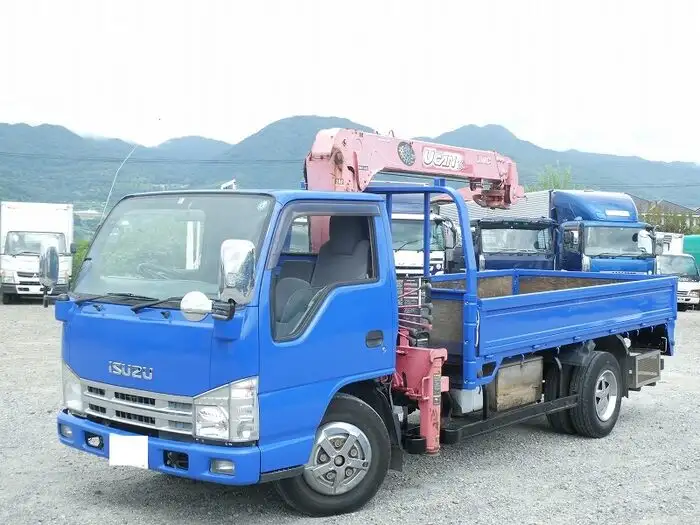 いすゞ エルフ 小型 クレーン付 床鉄板 4段 の中古トラック【車両No.131697】