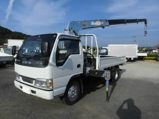 いすゞ エルフ 小型 クレーン付 床鉄板 4段 の中古トラック【車両No.132732】