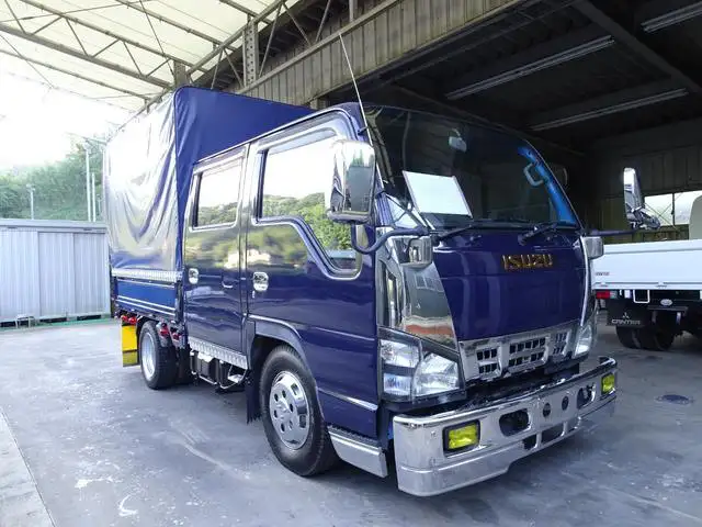いすゞ エルフ 小型 平ボディ Wキャブ 幌 の中古トラック【車両No.133231】