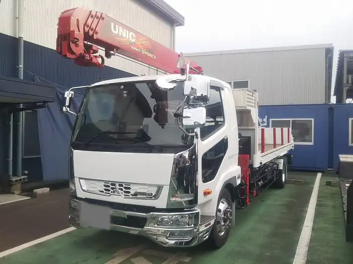 三菱 ファイター 中型/増トン 車両重機運搬 4段クレーン ベッド の中古トラック【車両No.135483】
