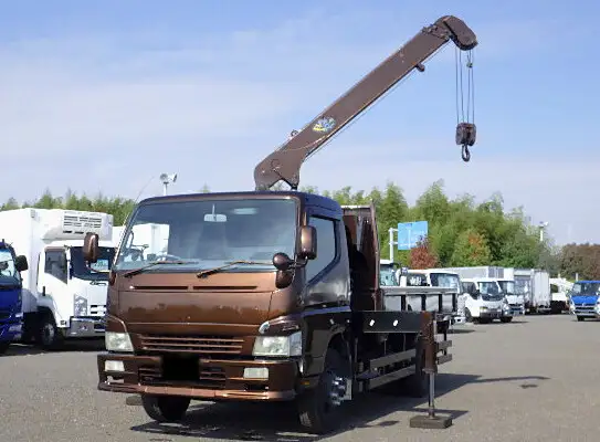 三菱 キャンター 小型 クレーン付 床鉄板 3段 の中古トラック【車両No.135502】