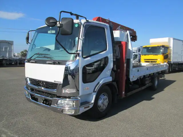 三菱 ファイター 中型/増トン 車両重機運搬 3段クレーン フックイン の中古トラック【車両No.137623】