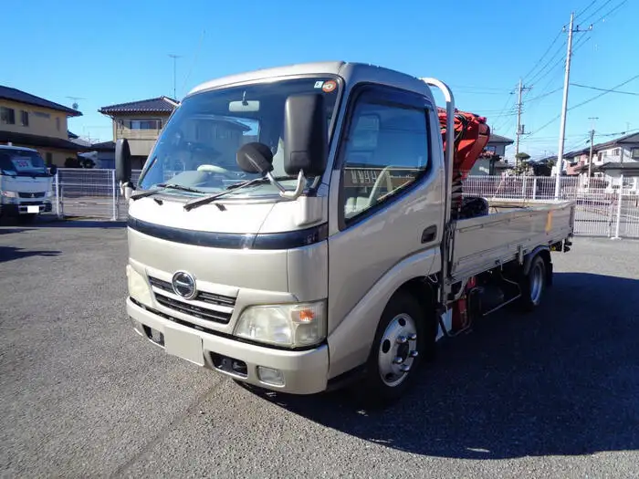 日野 デュトロ 小型 クレーン付 横置簡易クレーン 床鉄板 の中古トラック【車両No.139483】