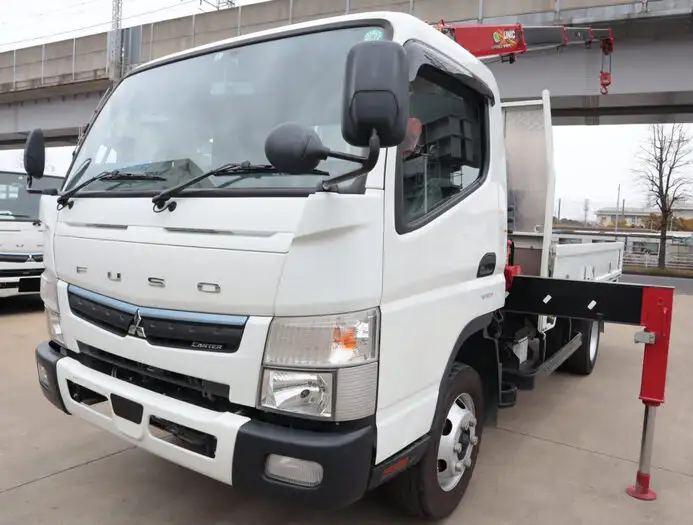 三菱 キャンター 小型 クレーン付 床鉄板 4段 の中古トラック【車両No.139898】