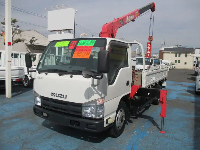 いすゞ エルフ 小型 クレーン付 床鉄板 3段 の中古トラック【車両No.141658】