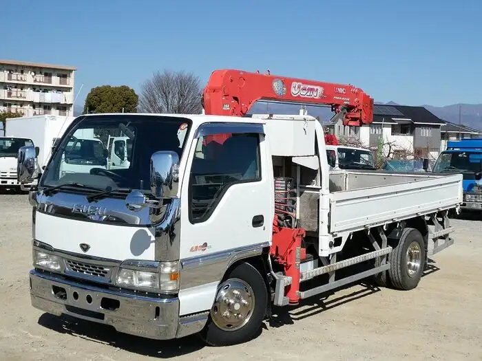 いすゞ エルフ 小型 クレーン付 床鉄板 4段 の中古トラック【車両No.141674】