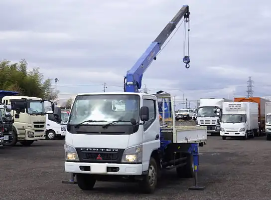 三菱 キャンター 小型 クレーン付 床鉄板 3段 の中古トラック【車両No.142518】