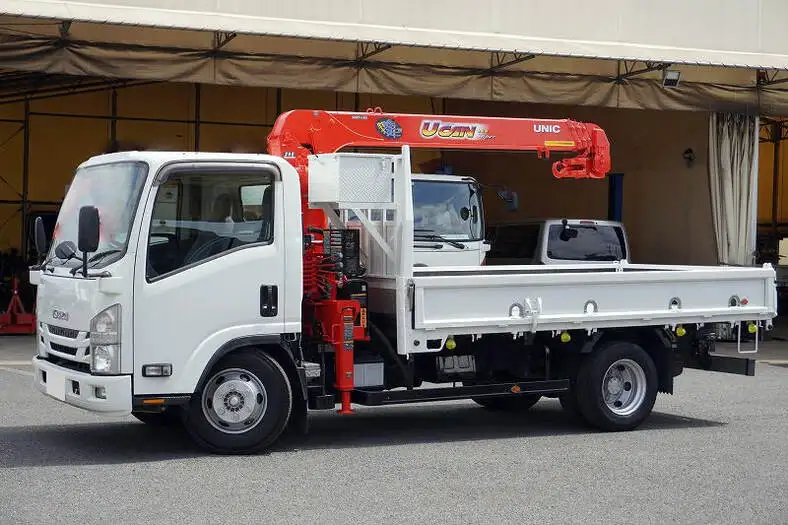 いすゞ エルフ 小型 クレーン付 床鉄板 4段 の中古トラック【車両No.143329】
