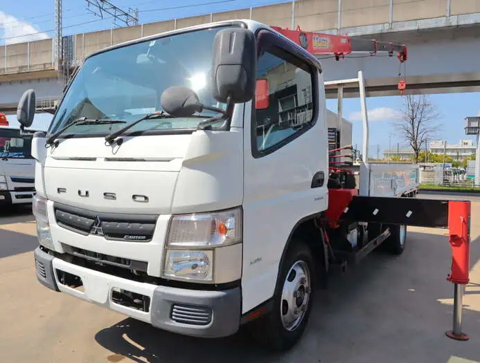 三菱 キャンター 小型 クレーン付 床鉄板 4段 の中古トラック【車両No.143523】