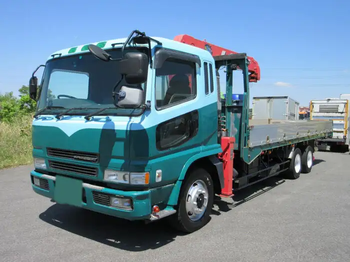三菱 スーパーグレート 大型 クレーン付 床鉄板 4段 の中古トラック【車両No.145216】
