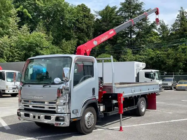 いすゞ エルフ 小型 クレーン付 床鉄板 アルミブロック の中古トラック【車両No.147886】