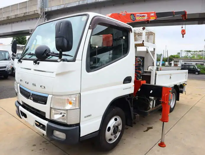 三菱 キャンター 小型 クレーン付 床鉄板 3段 の中古トラック【車両No.148617】
