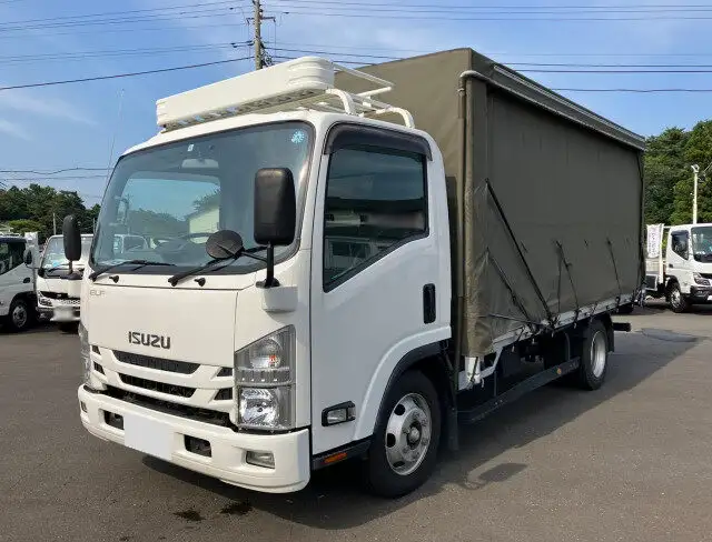 いすゞ エルフ 小型 平ボディ 幌 アルミブロック の中古トラック【車両No.150081】