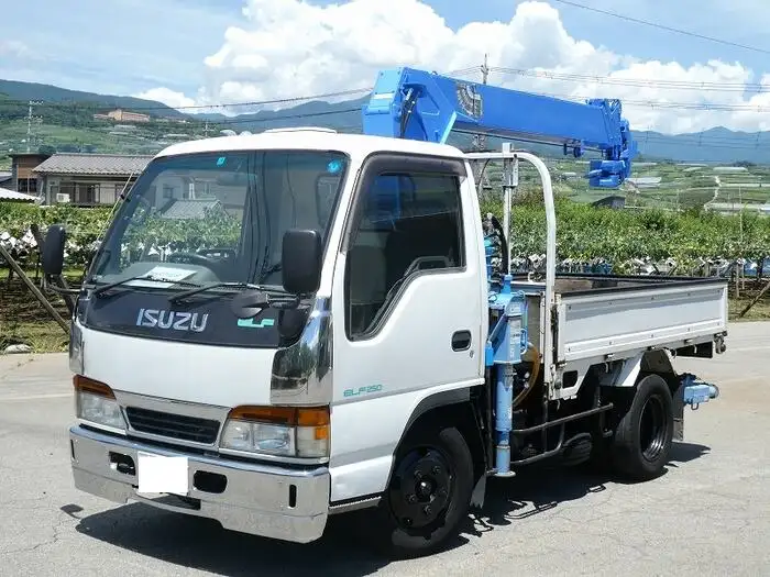 いすゞ エルフ 小型 クレーン付 床鉄板 4段 の中古トラック【車両No.150588】