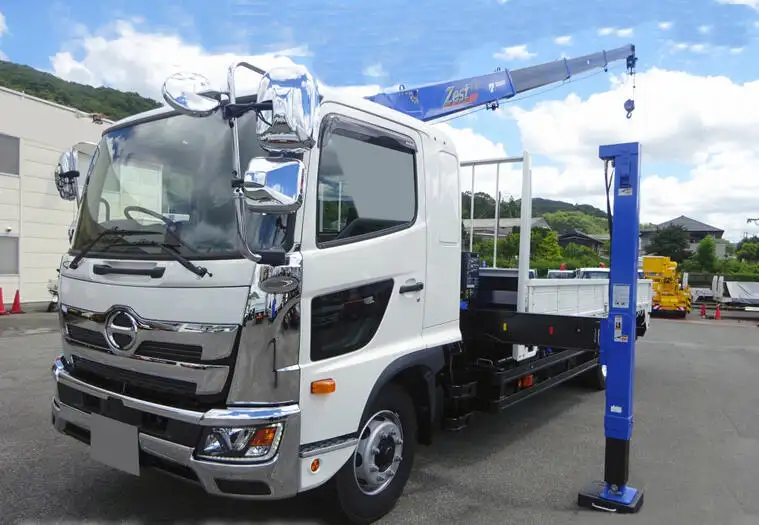 日野 レンジャー 中型/増トン 車両重機運搬 4段クレーン ベッド の中古トラック【車両No.151818】