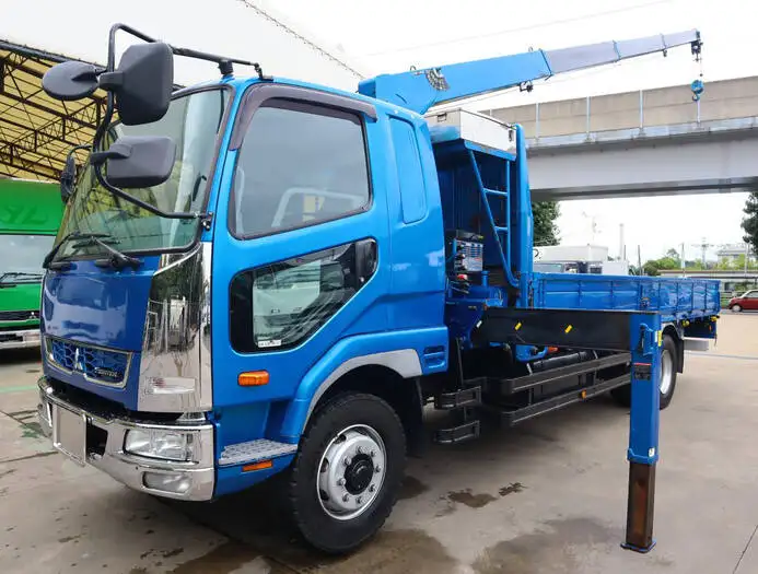 三菱 ファイター 中型/増トン クレーン付 床鉄板 4段 の中古トラック【車両No.153184】
