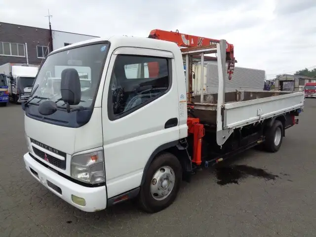 三菱 キャンター 小型 クレーン付 床鉄板 3段 の中古トラック【車両No.153326】