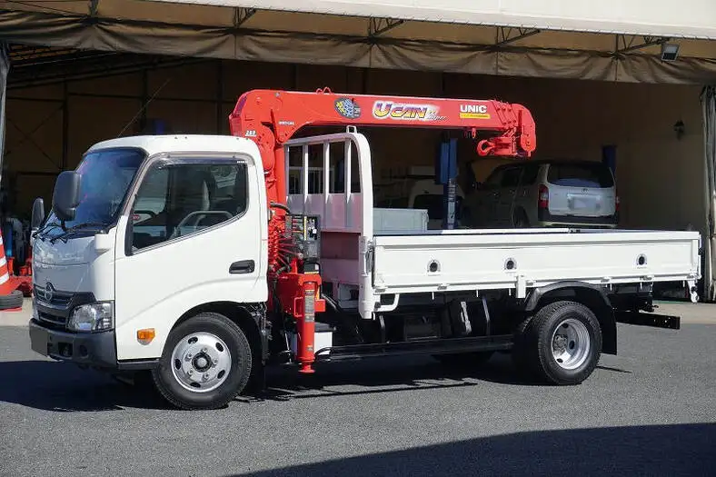 日野 デュトロ 小型 クレーン付 床鉄板 4段 の中古トラック【車両No.153747】