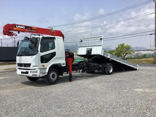 三菱 ファイター 中型/増トン 車両重機運搬 4段クレーン ラジコン の中古トラック【車両No.153844】