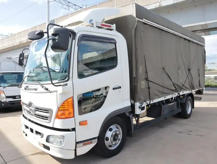 日野 レンジャー 中型/増トン 平ボディ 幌 床鉄板 の中古トラック【車両No.153940】